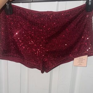 Sequin Red Women's Shorts